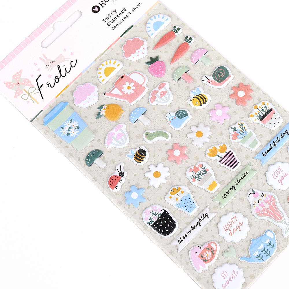 Wrapables Playful Puffy Scrapbooking Diary Stickers (Set of 5)
